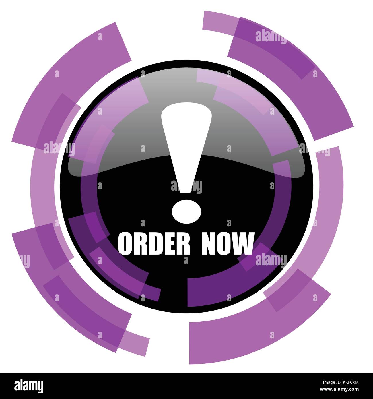 Order now pink violet modern design vector web and smartphone icon. Round button in eps 10 isolated on white background. Stock Vector