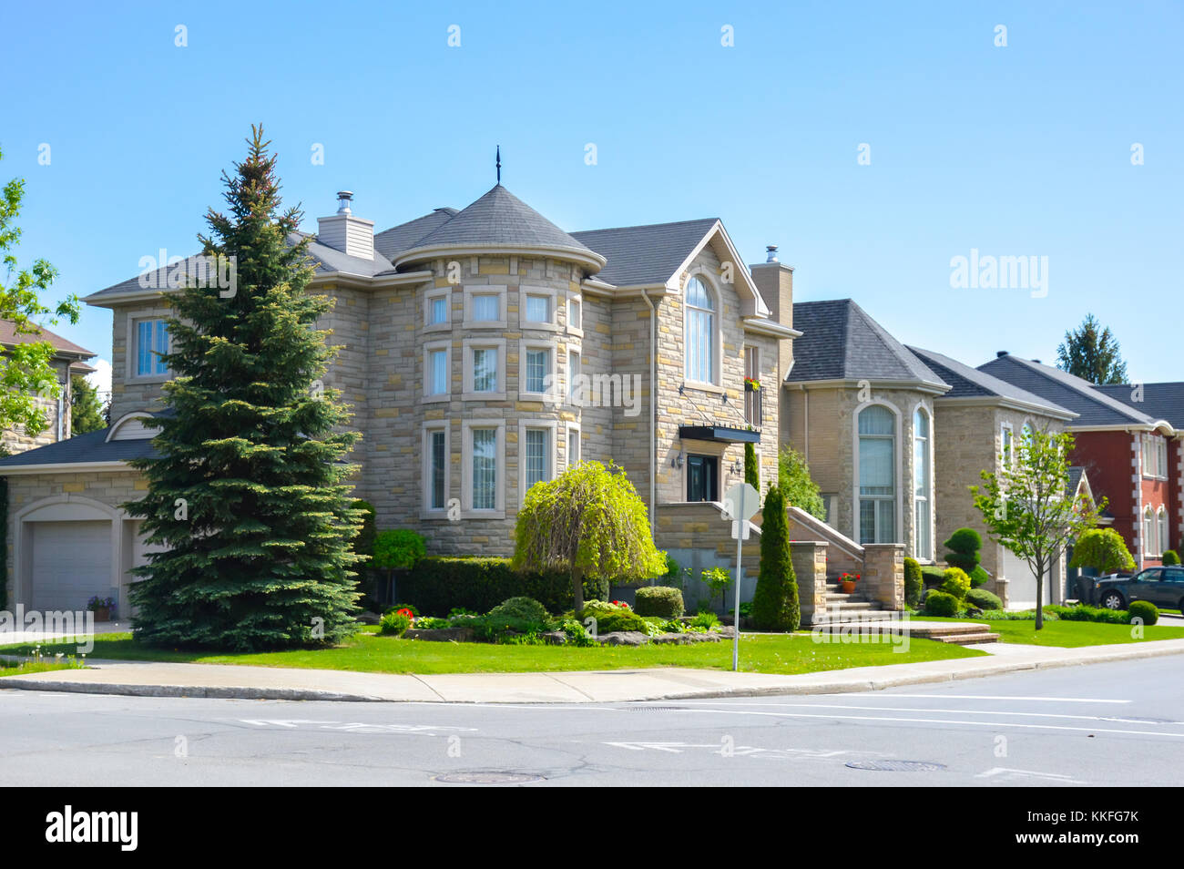 Luxury house in Montreal, Canada against blue sky Stock Photo Alamy