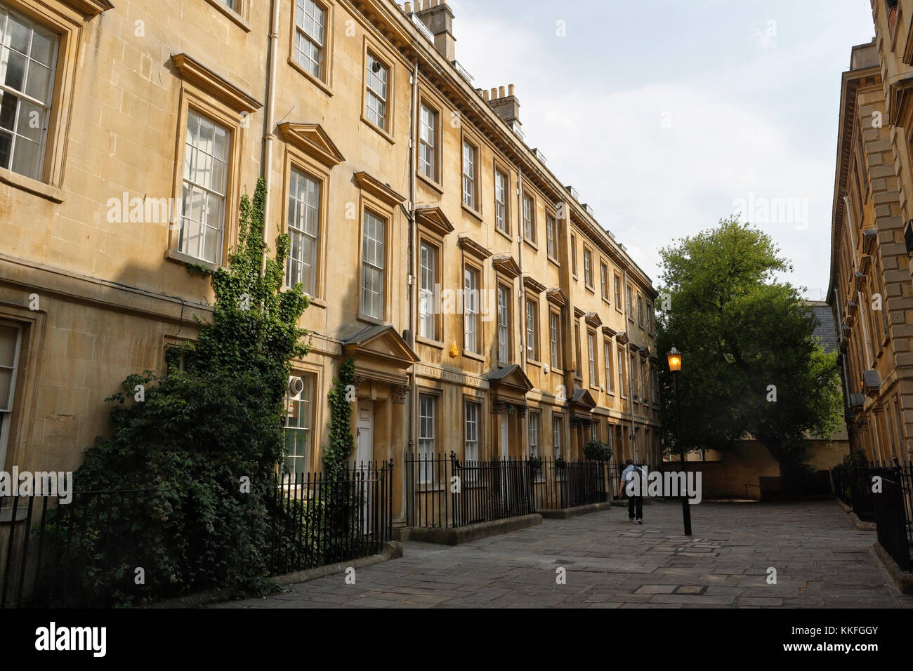 Terraced Georgian Buildings North Parade Buildings Bath England UK Period properties large townhouses world heritage city grade II listed architecture Stock Photo