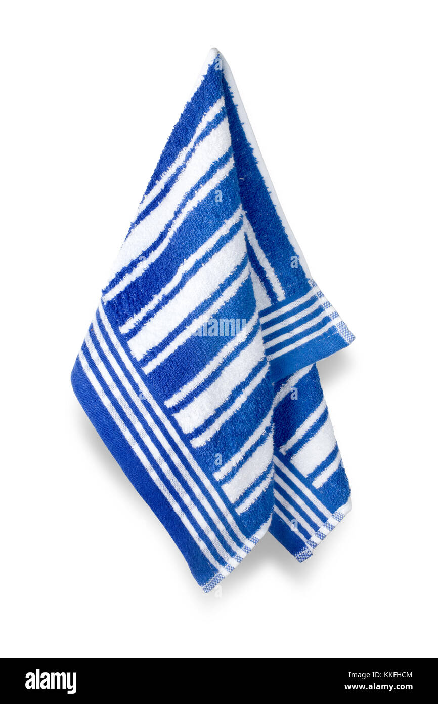 Kitchen towel isolated on white background, clipping path included Stock Photo