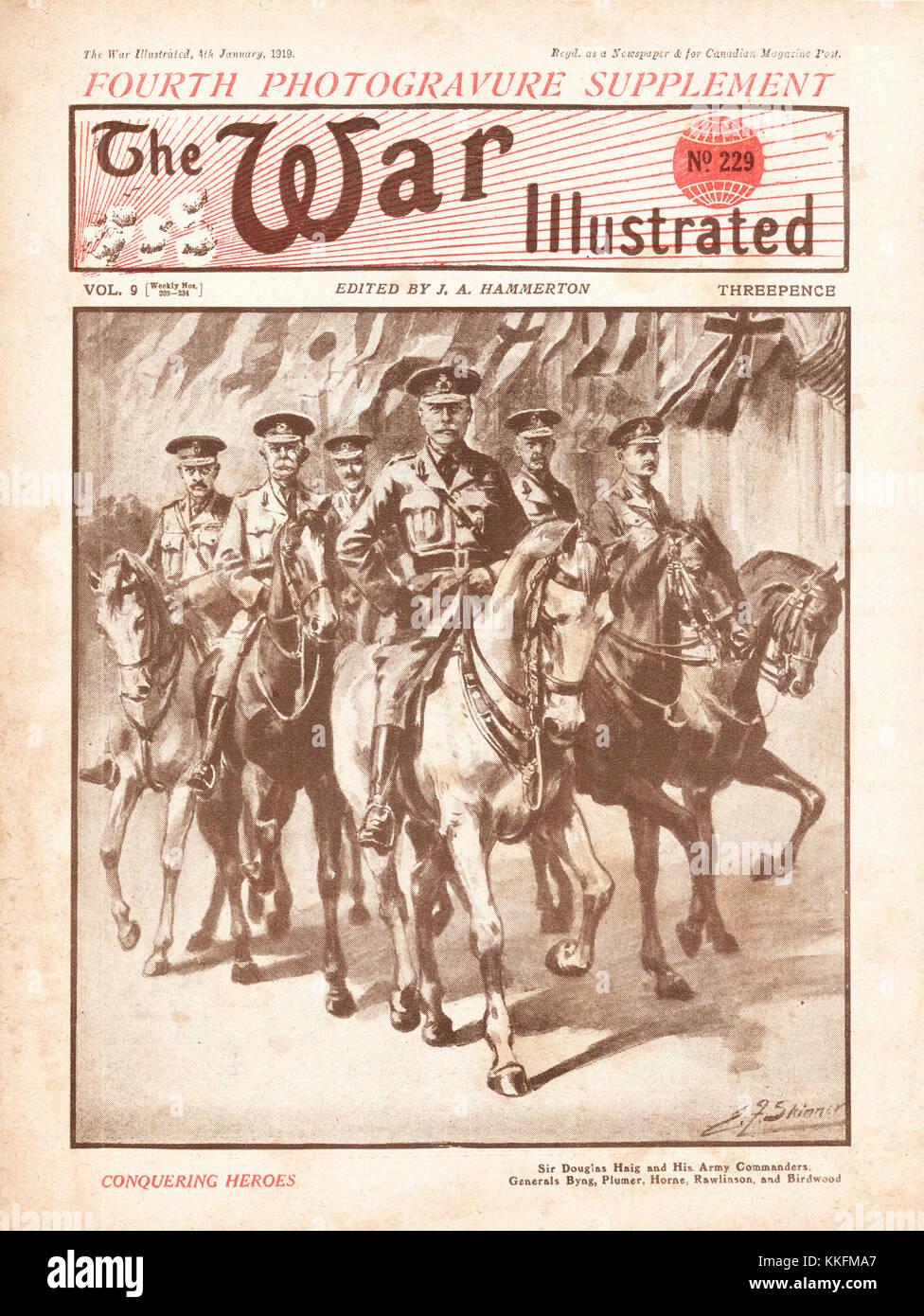 1919  War Illustrated Sir Douglas Haig, General Byng, General Plumer, General Rawlinson and General Birdwood Stock Photo