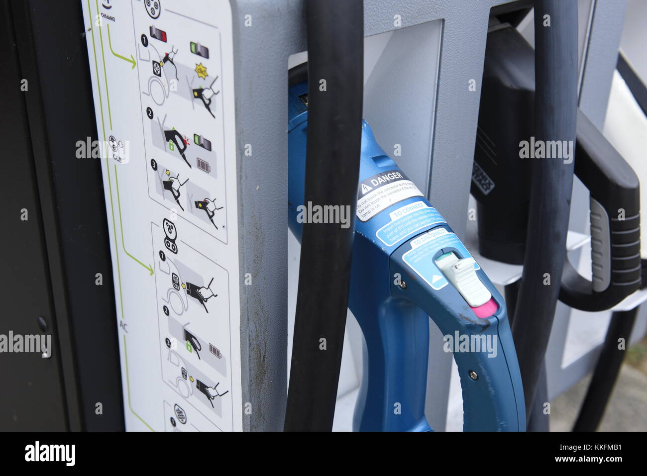 A Charge Master charging point for electric vehicles, Milton Keynes, England. Playing a key role in the delivery of the first ever Go Ultra Low City,  Stock Photo