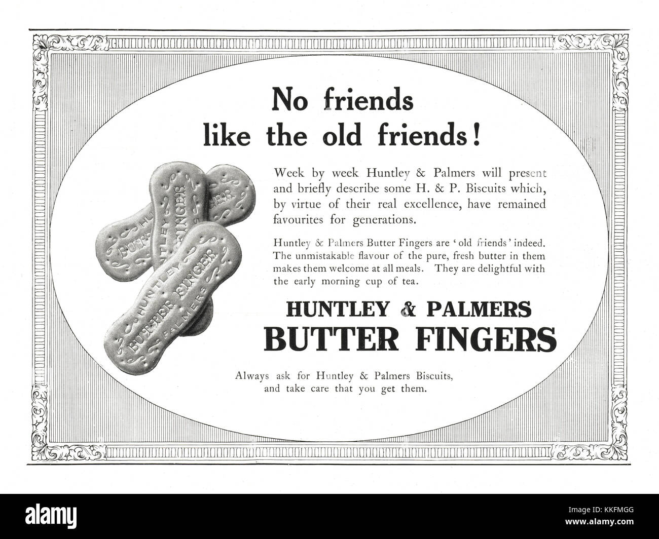 1947 UK Magazine Huntley & Palmers Butter Fingers Biscuits Advert Stock Photo