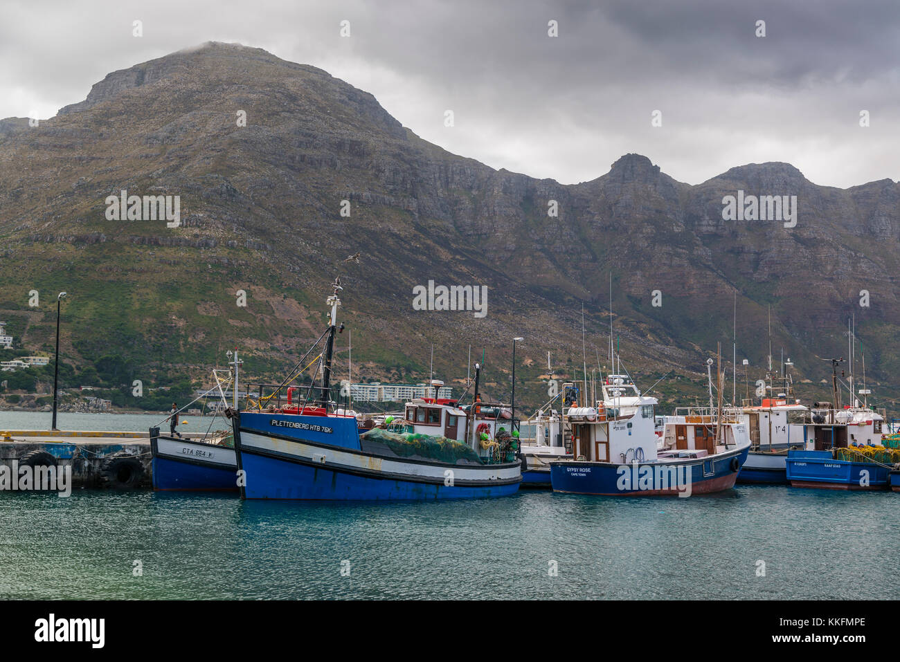 Fishing boats at the port of Kalk Bay, False Bay, South Africa Stock Photo