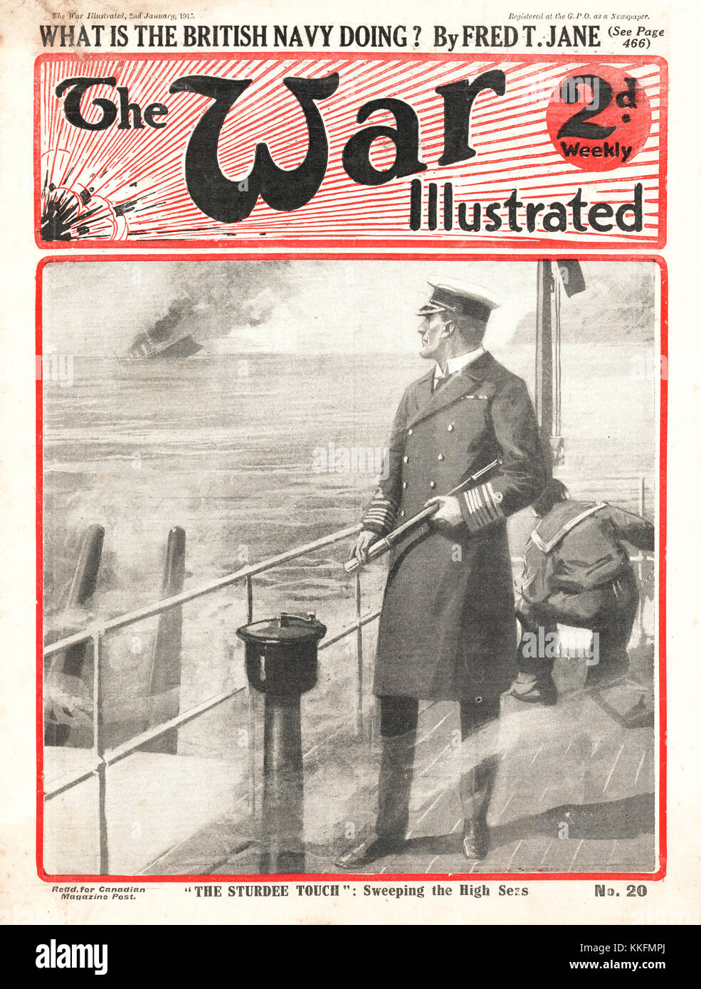 1915 War Illustrated Admiral Sir Doveton Sturdee Stock Photo