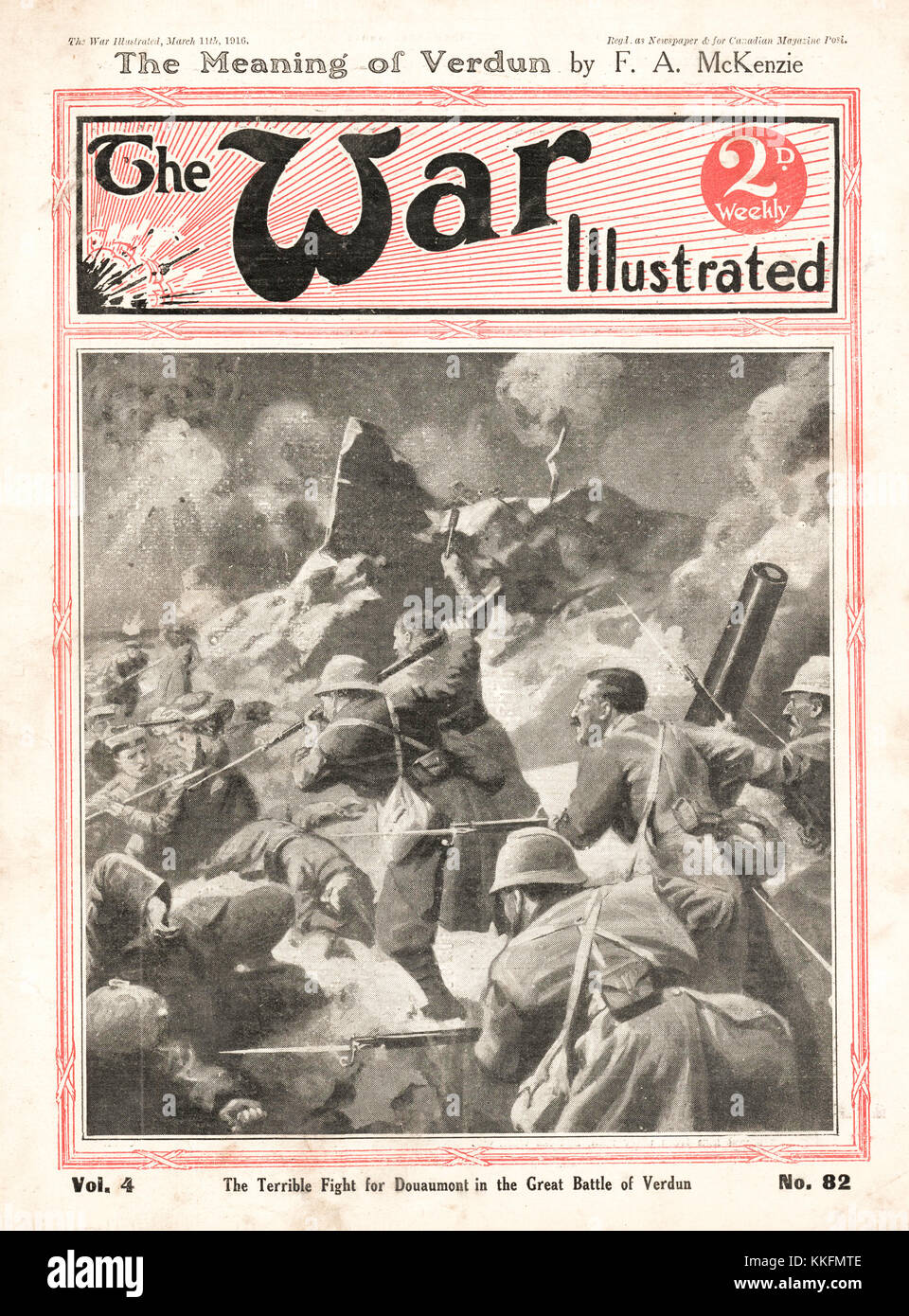 1916 War Illustrated Battle of Verdun Stock Photo