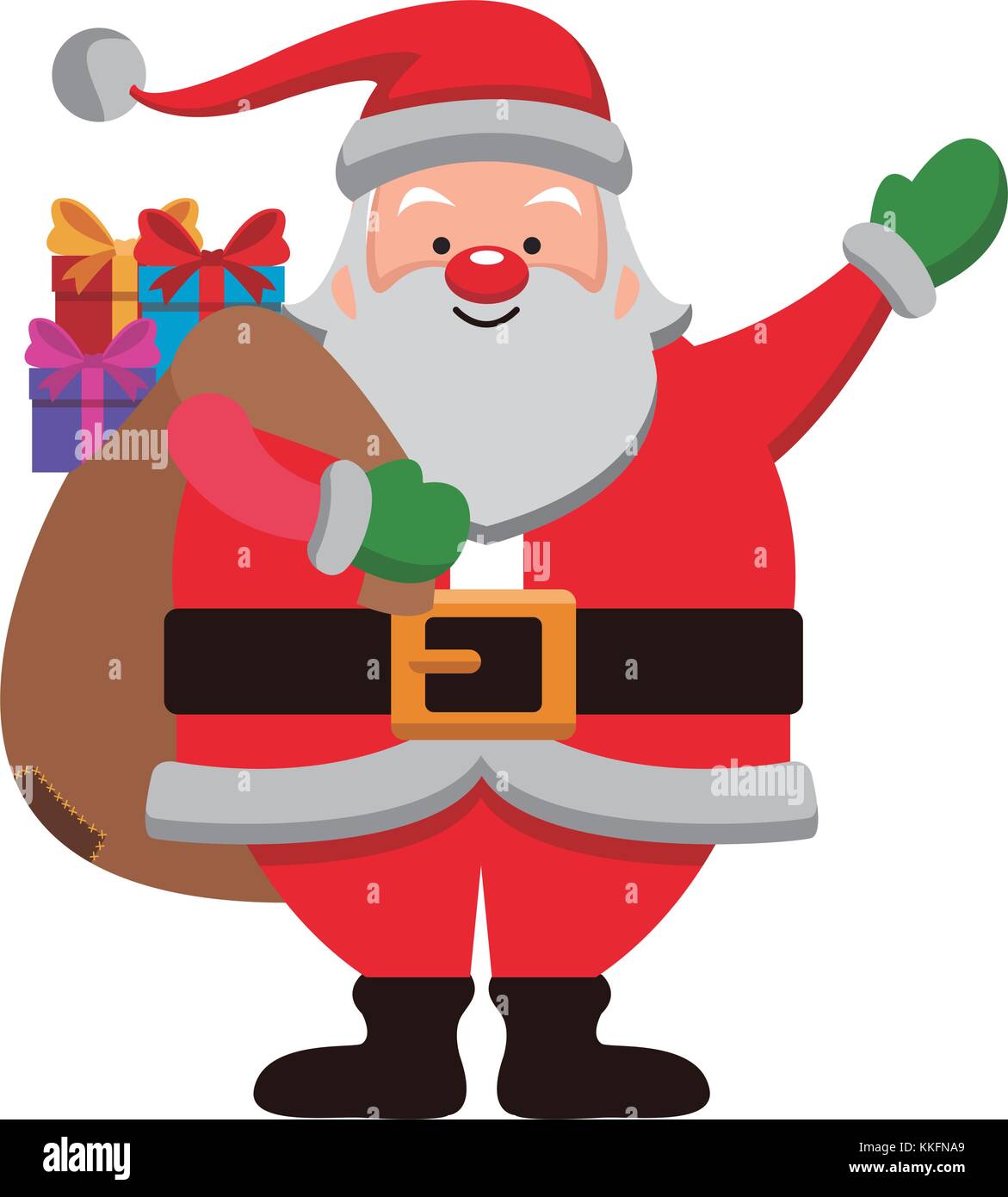 Funny santa claus with gifts cartoon Stock Vector Image & Art - Alamy