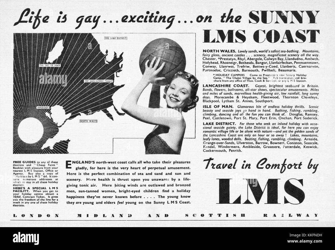 1939 UK Magazine LMS Railway Advert Stock Photo