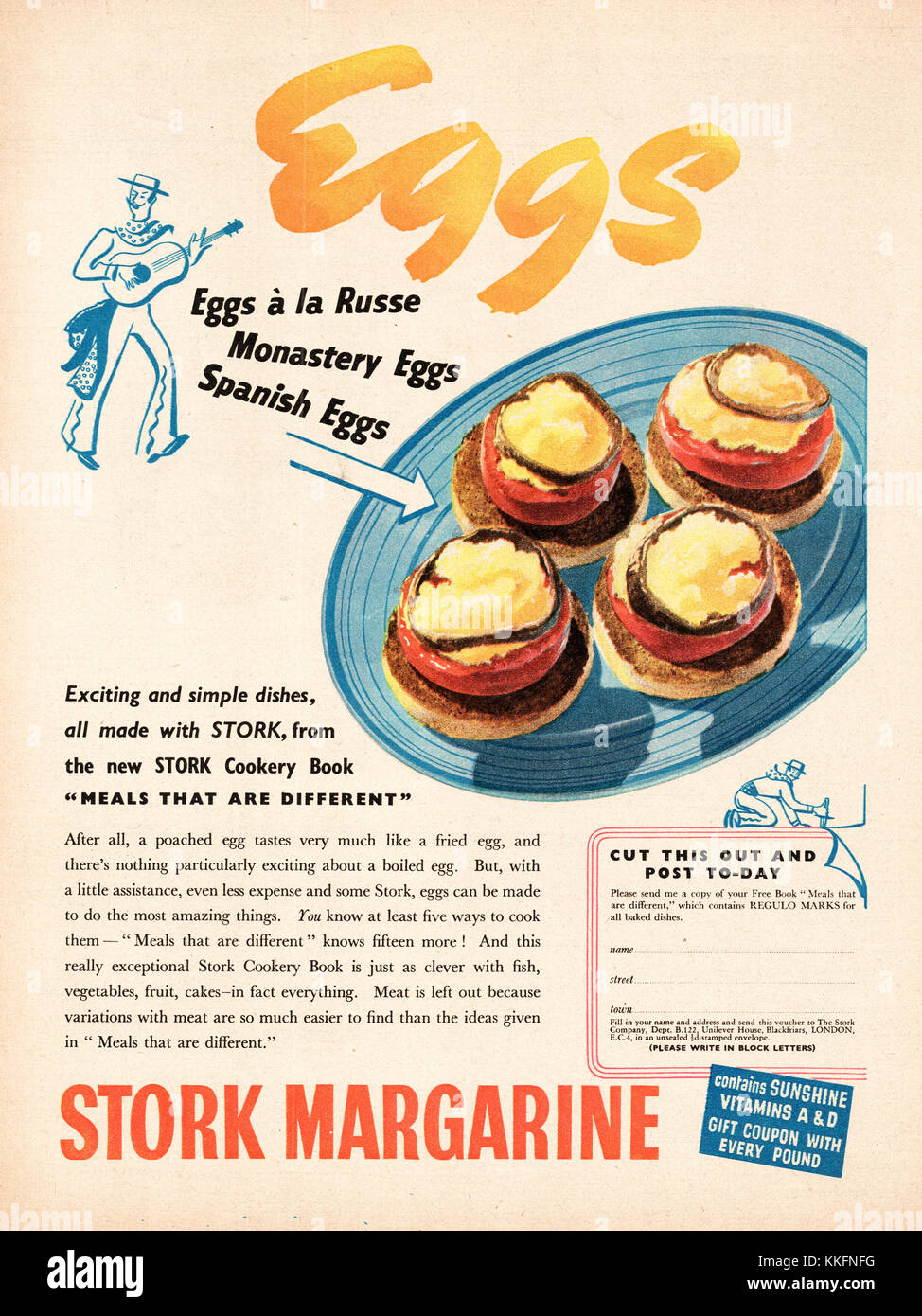 1939 UK Magazine Stork Margarine Advert Stock Photo Alamy