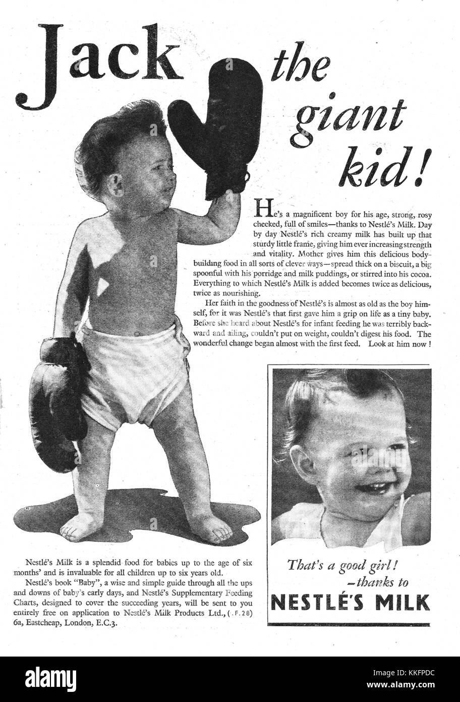 1939 UK Magazine Nestle's Milk Advert Stock Photo