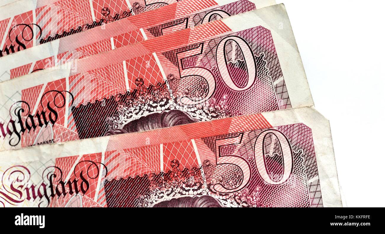 50 pound notes sterling Stock Photo
