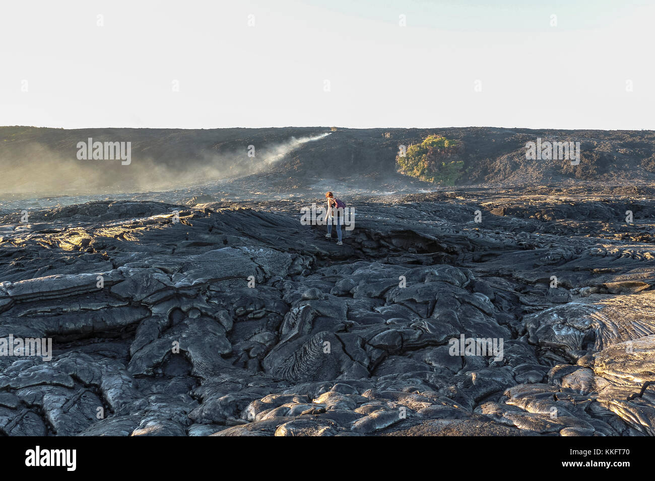 Kalapana Lava ocean entry, Hawaii big island Stock Photo