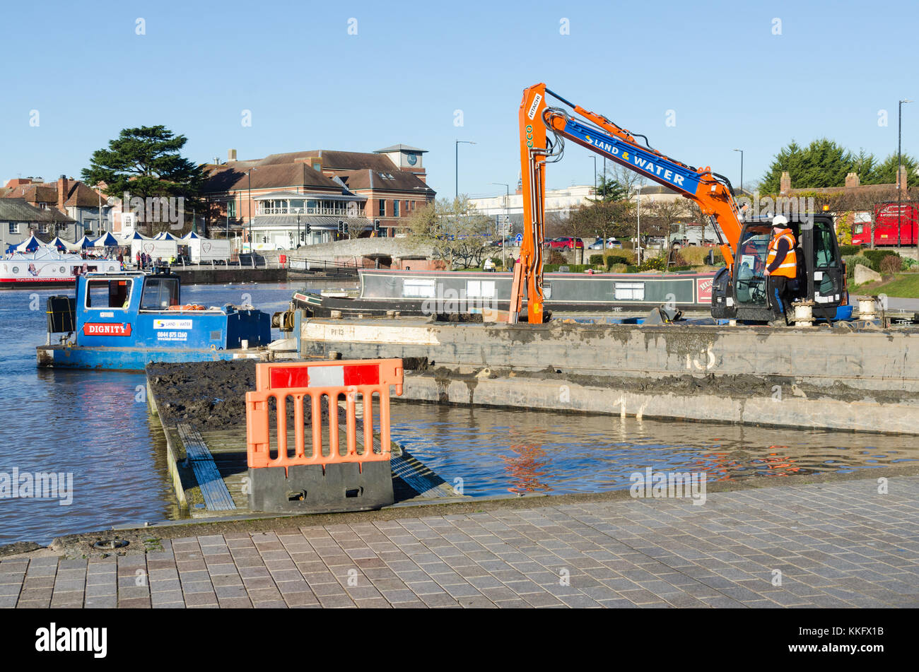 Dredging of Stratford-upon-Avon Marina Stock Photo