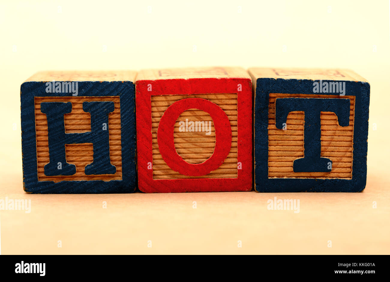 Word hot on wooden blocks - sale banner concept Stock Photo