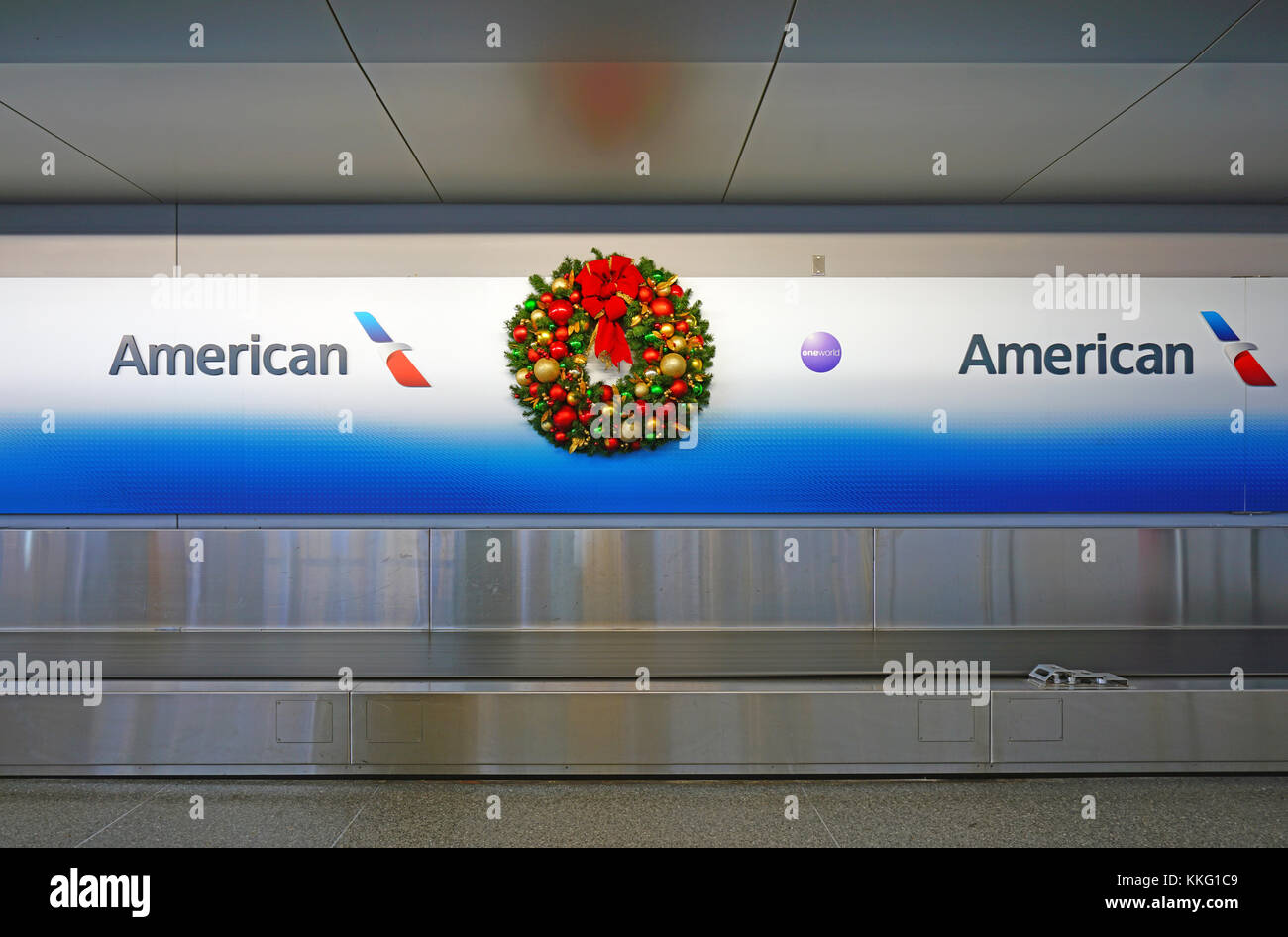 NEW YORK Christmas holiday decorations in the American Airlines (AA
