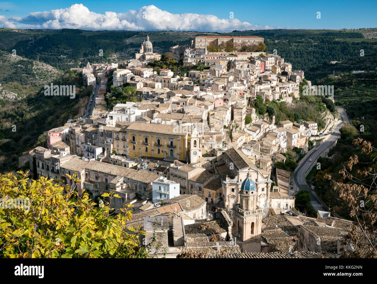 Historic and beautiful Sicilian city Ragusa captured in november 2017.The origins of Ragusa can be traced back to the 2nd millennium BC.In 1693 Ragusa Stock Photo