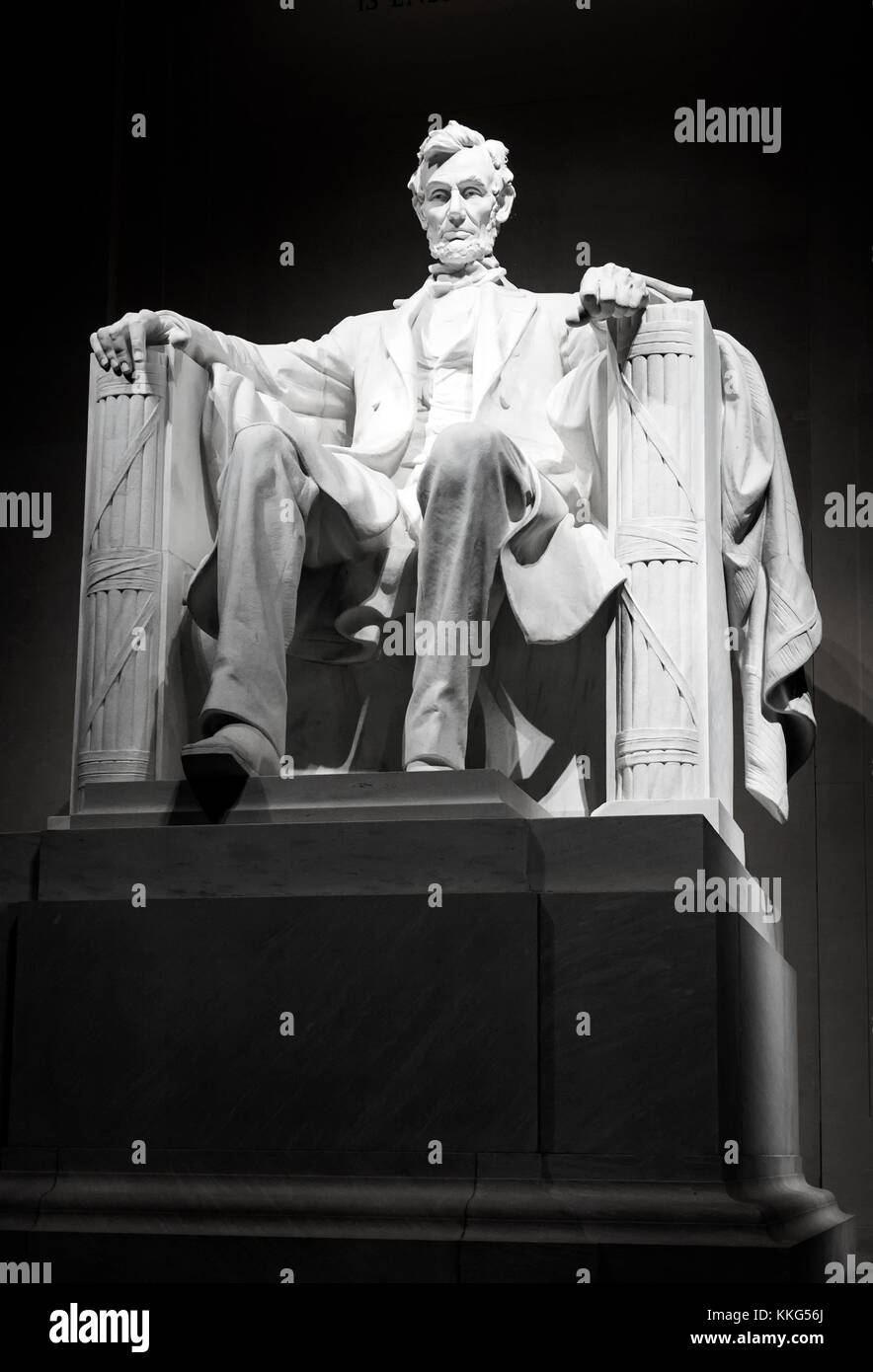 Washington DC, Lincoln Memorial Statue of Abraham Lincoln Stock Photo