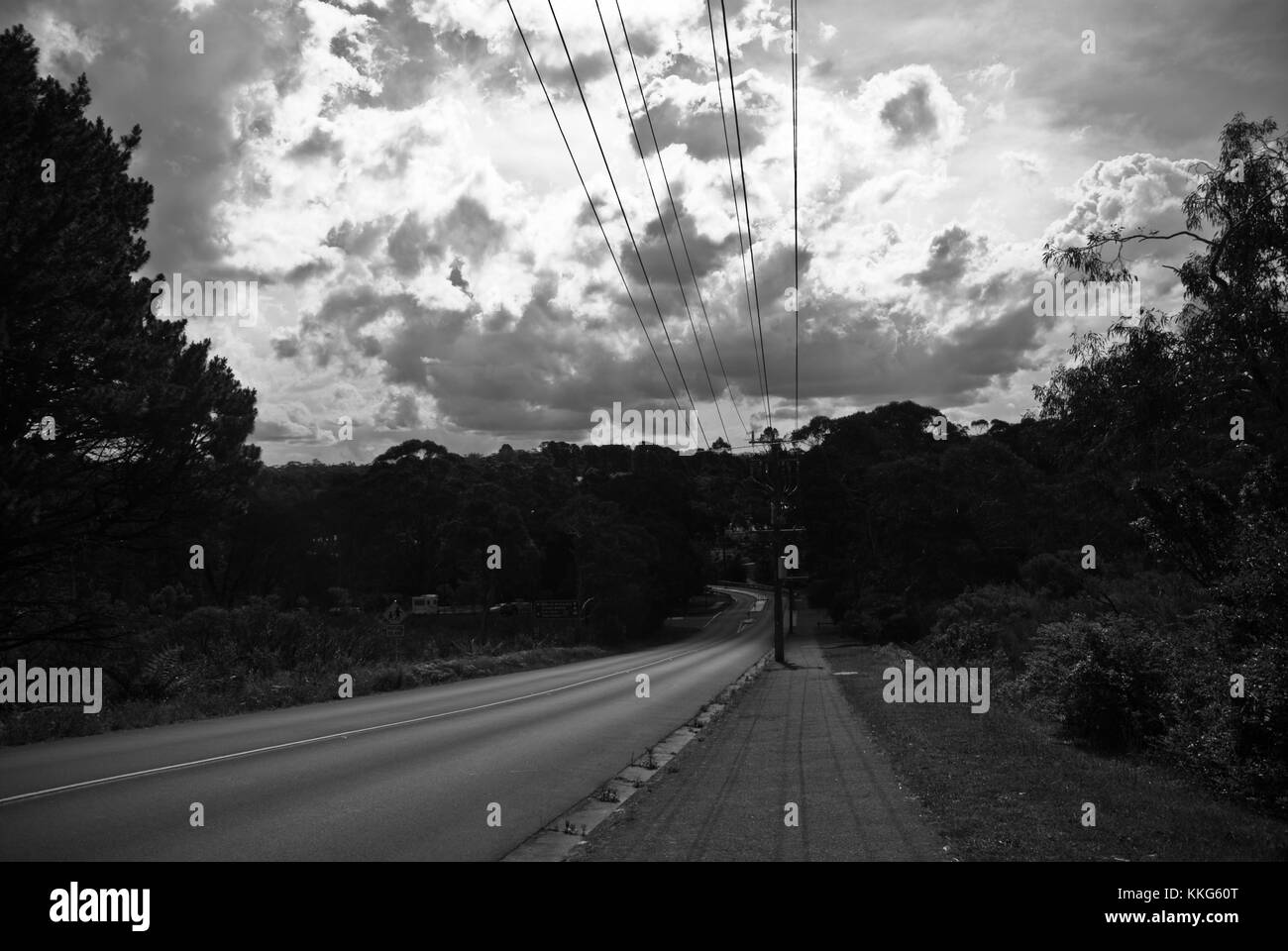 Road in summer mountains Black and White Stock Photos & Images - Alamy