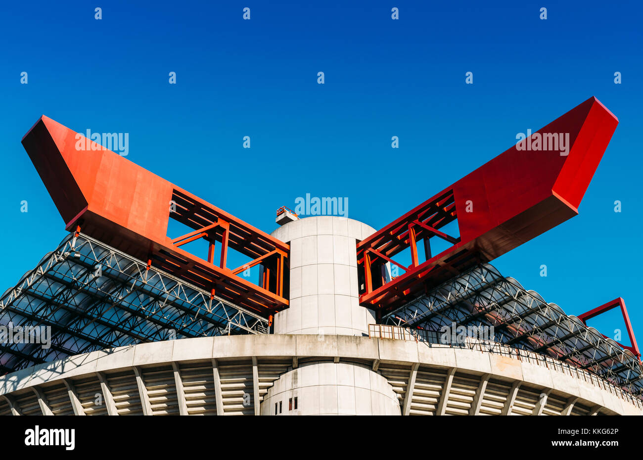 Milan, Italy - Nov 30, 2017: San Siro in Milan, Italy is a football / soccer stadium (capacity 80,018) which is home to both A.C Milan and Inter Milan Stock Photo