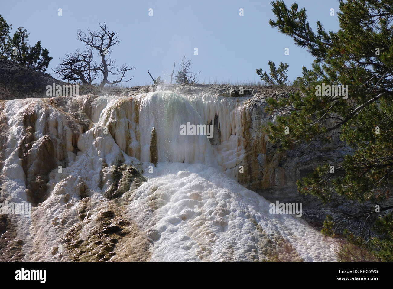 Upper Terraces Area, Mammoth Hot Springs, Yellowstone National Park Stock Photo