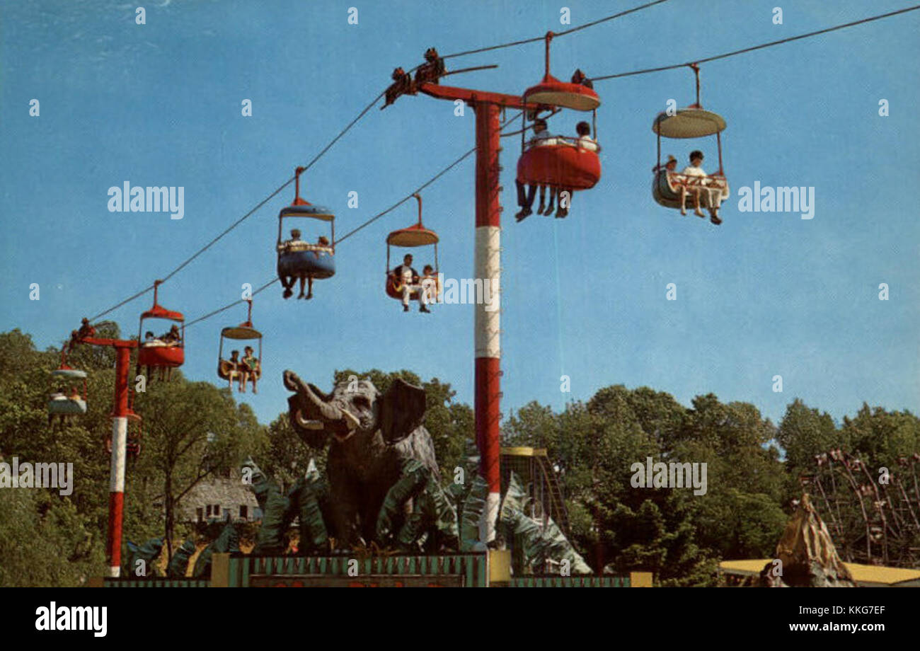 A vintage photo of the Hersheypark Ski lift ride from 1966, capturing a ...