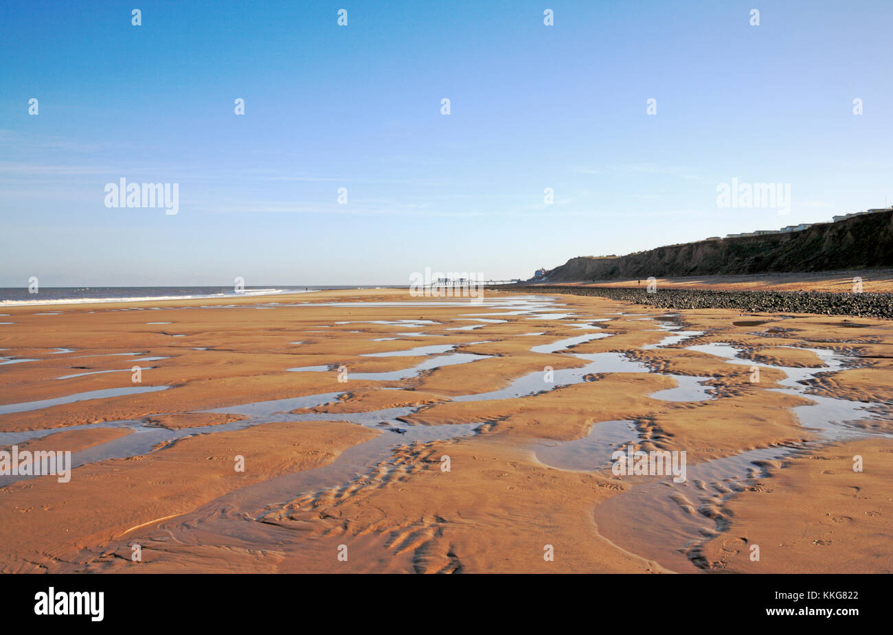 A view of the beach looking east on the North Norfolk coast at East ...