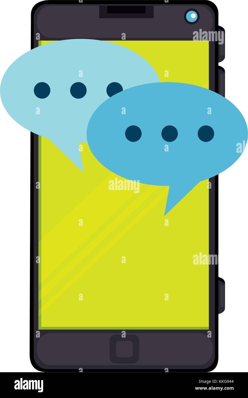 smartphone device with speech bubbles vector illustration Stock Vector ...