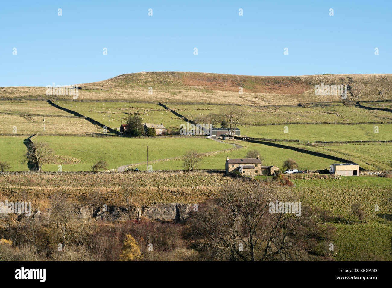 Remote settlements near Rookhope in the north pennines, Co. Durham, England, UK Stock Photo