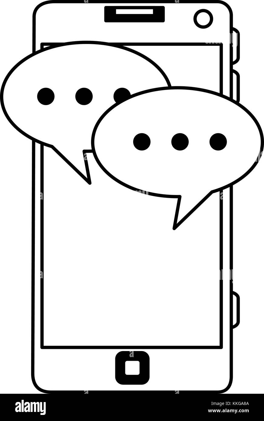 smartphone device with speech bubbles vector illustration Stock Vector ...