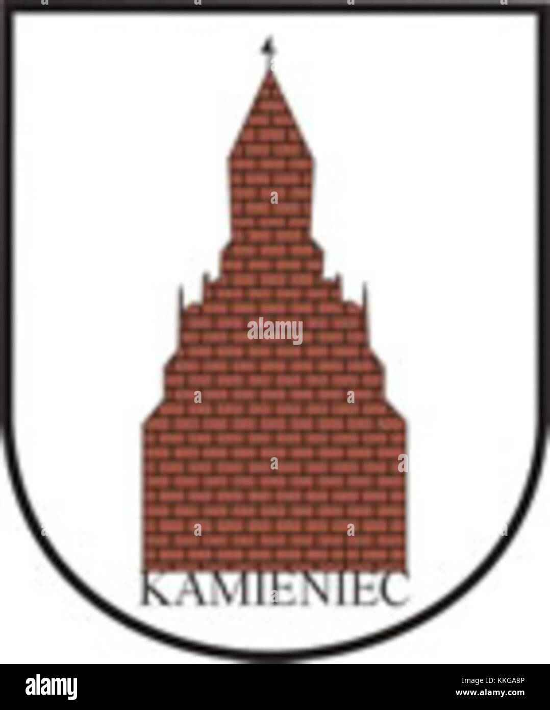 The coat of arms of the Kamieniec municipality in Poland represents the cultural and historical identity of the area, incorporating symbols important to the regionâ€™s heritage. Stock Photo