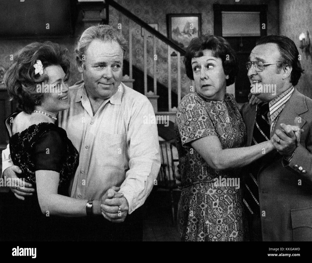 Rue McClanahan Carroll O'Connor Jean Stapleton Vincent Gardenia All In the Family 1972 Stock Photo