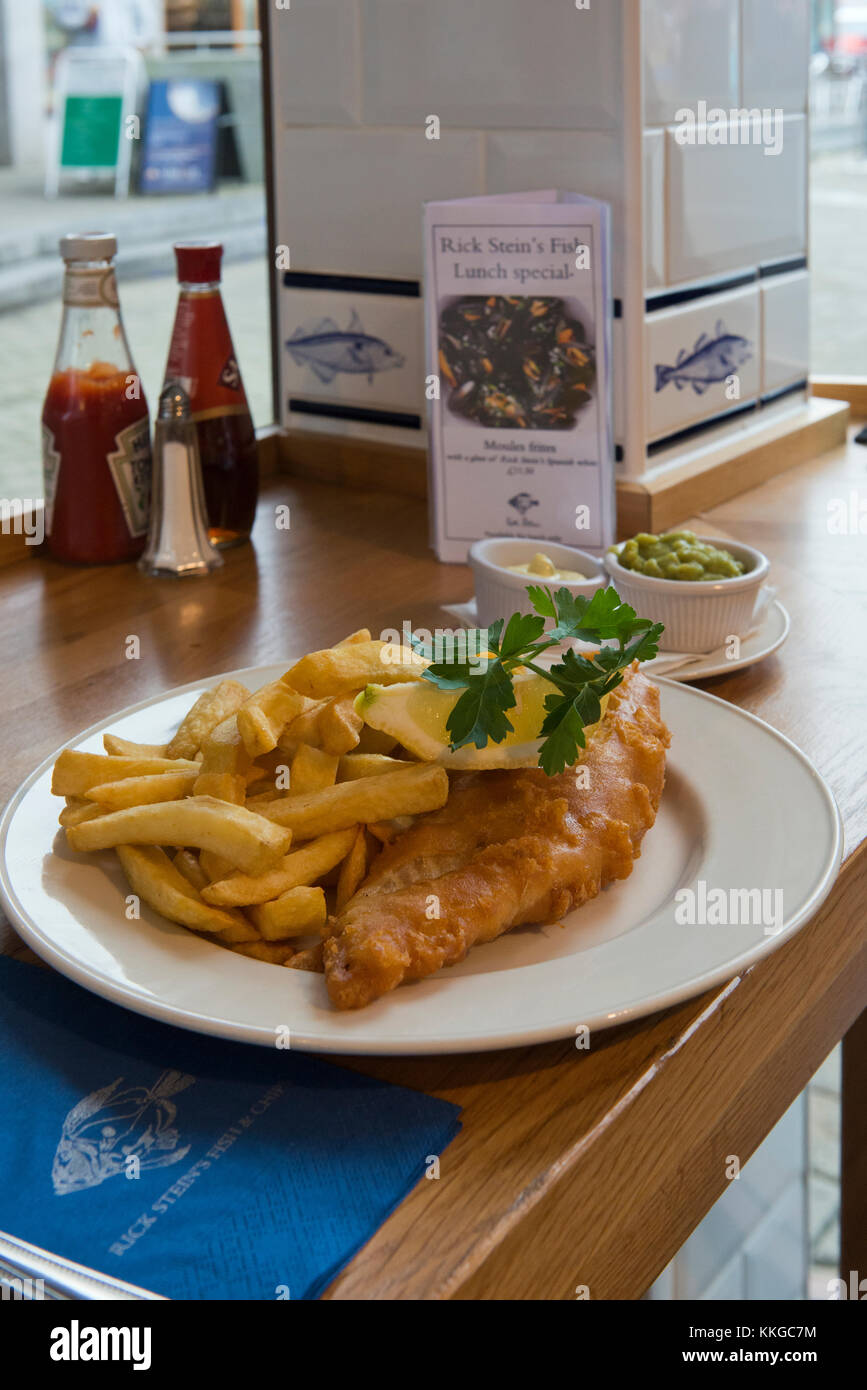 Rick Steins Fish & Chips -Restaurant & Takeaway, Falmouth, Cornwall, England, UK Stock Photo