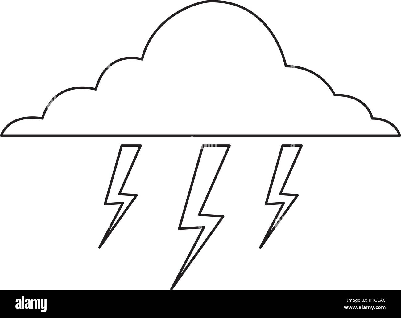 cloud lightning bolt storm natural climate vector illustration Stock Vector