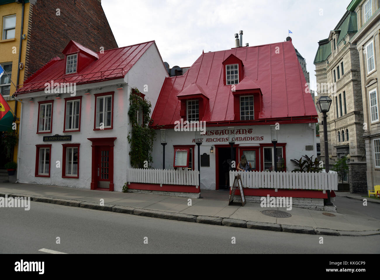 Canada, Quebec, Quebec City, Vieux Quebec Old Quebec Restaurant Stock ...