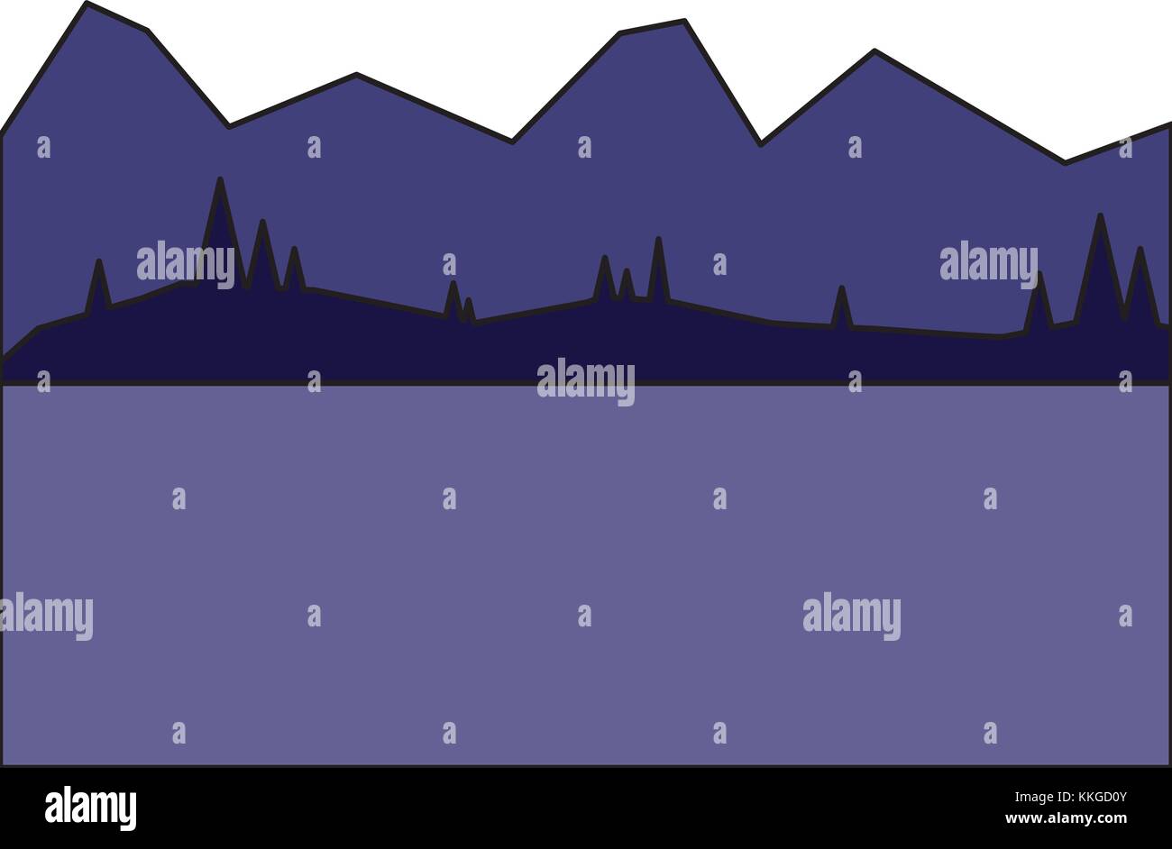 Misty foggy silhouette mountains Stock Vector Images - Alamy