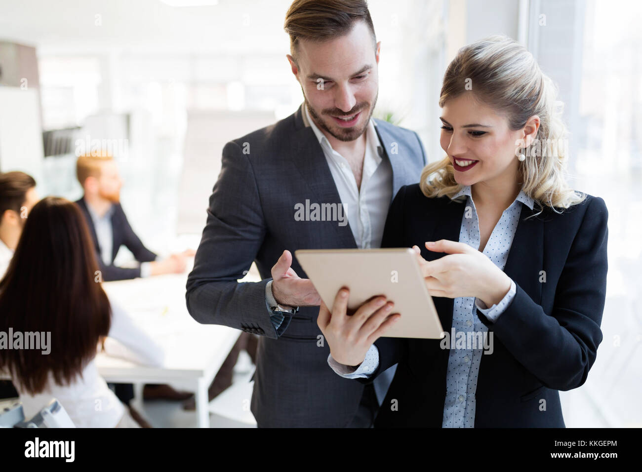 Team of architects working together on project Stock Photo