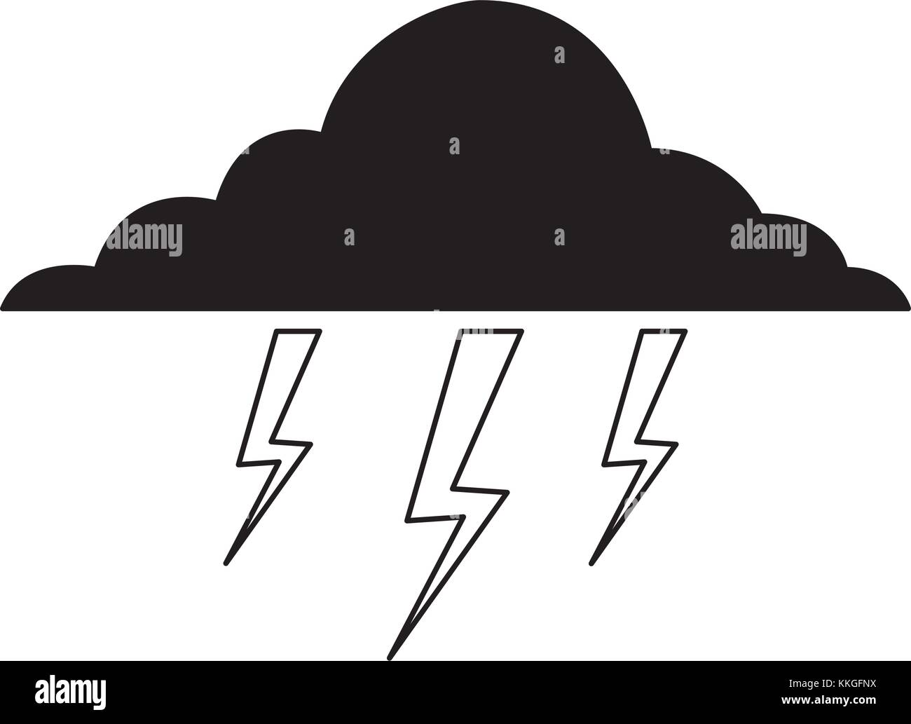 cloud lightning bolt storm natural climate Stock Vector