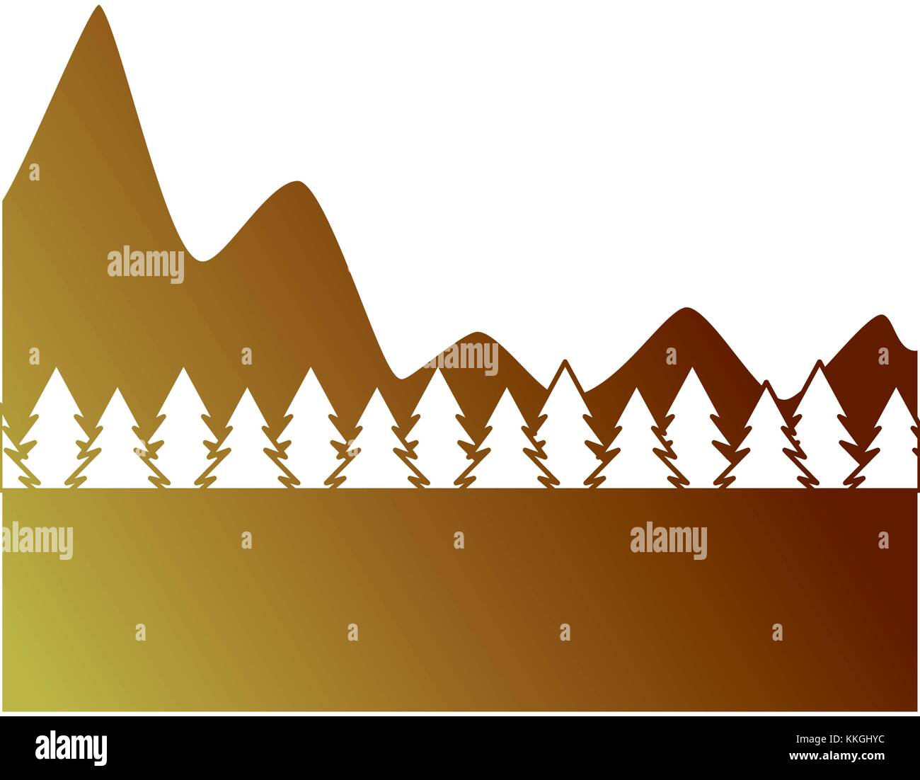 natural mountains with tree pines forest landscape Stock Vector Image ...