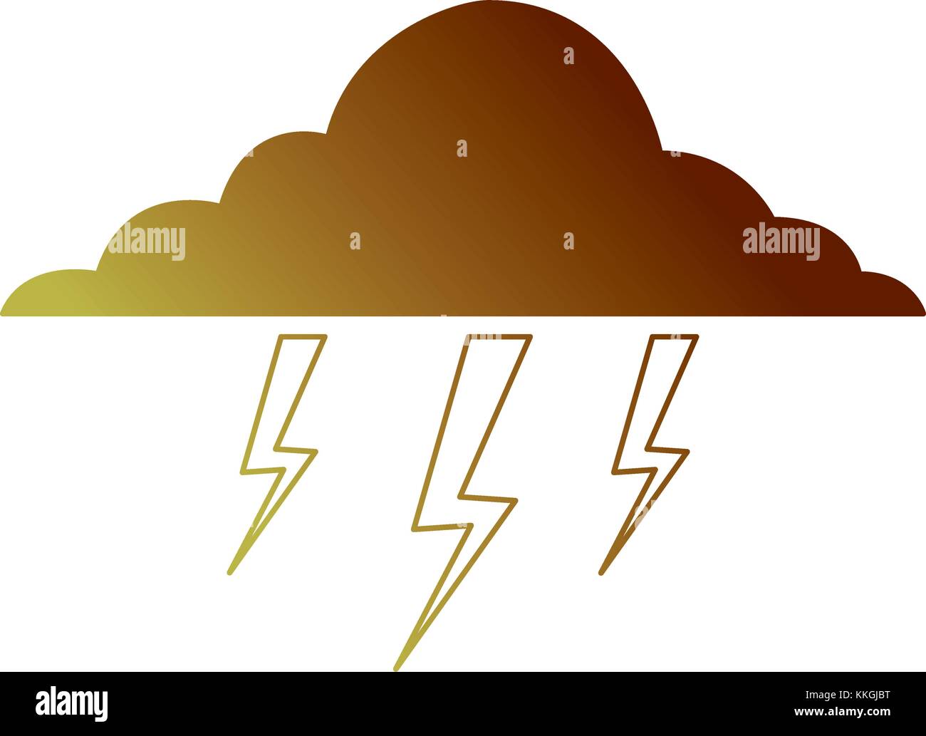 cloud lightning bolt storm natural climate Stock Vector