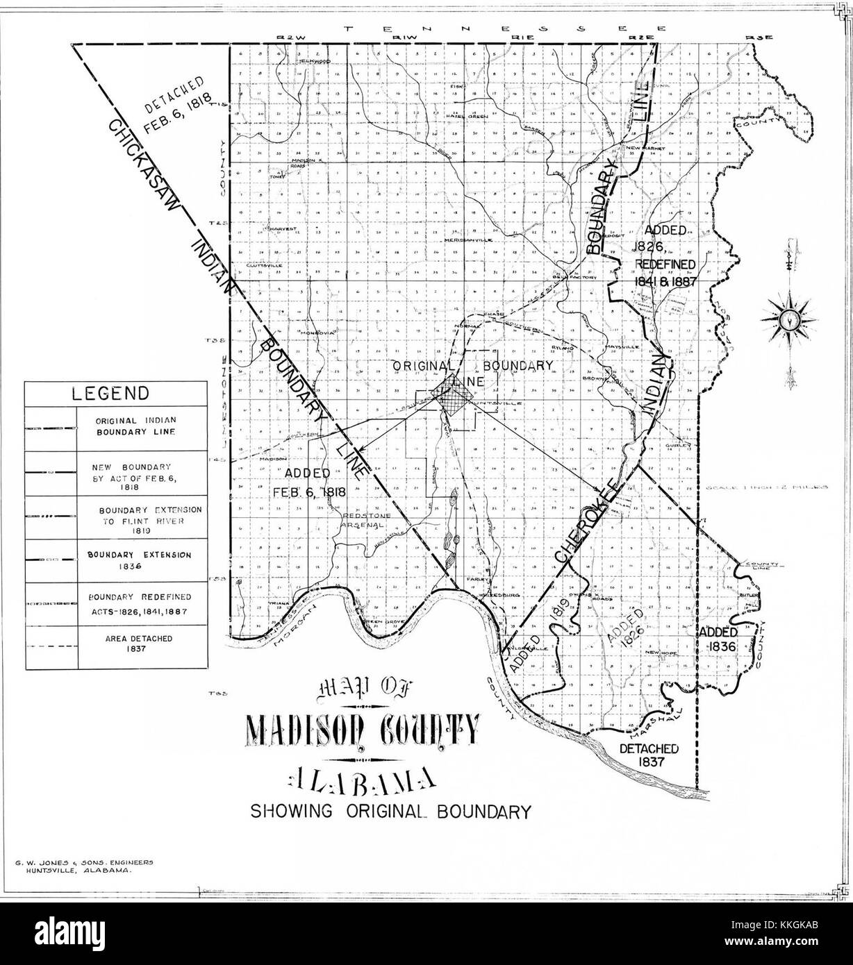 Madison County boundary evolution Stock Photo Alamy