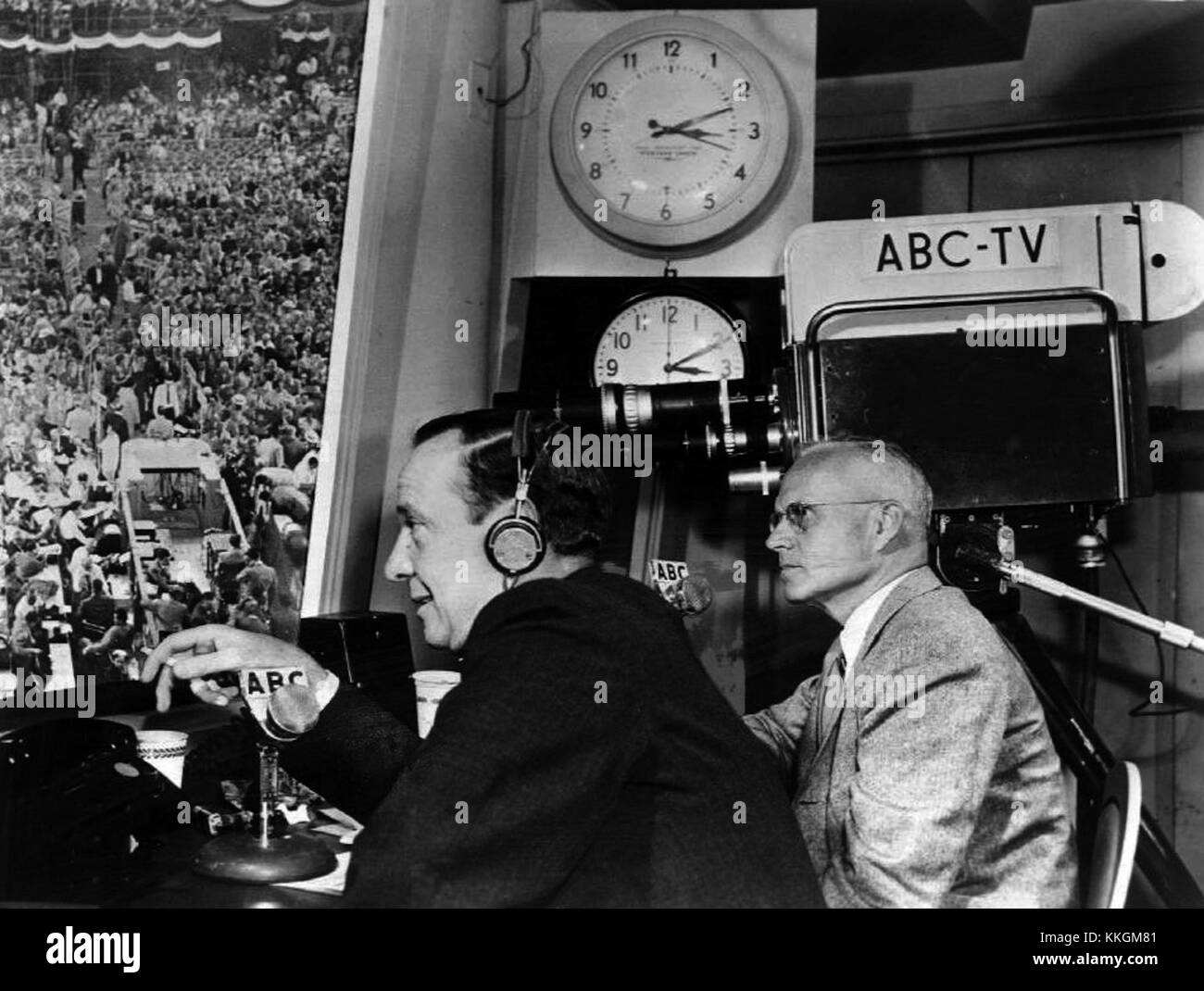 John Daly Quincy Howe ABC Presidential convention 1956 Stock Photo - Alamy