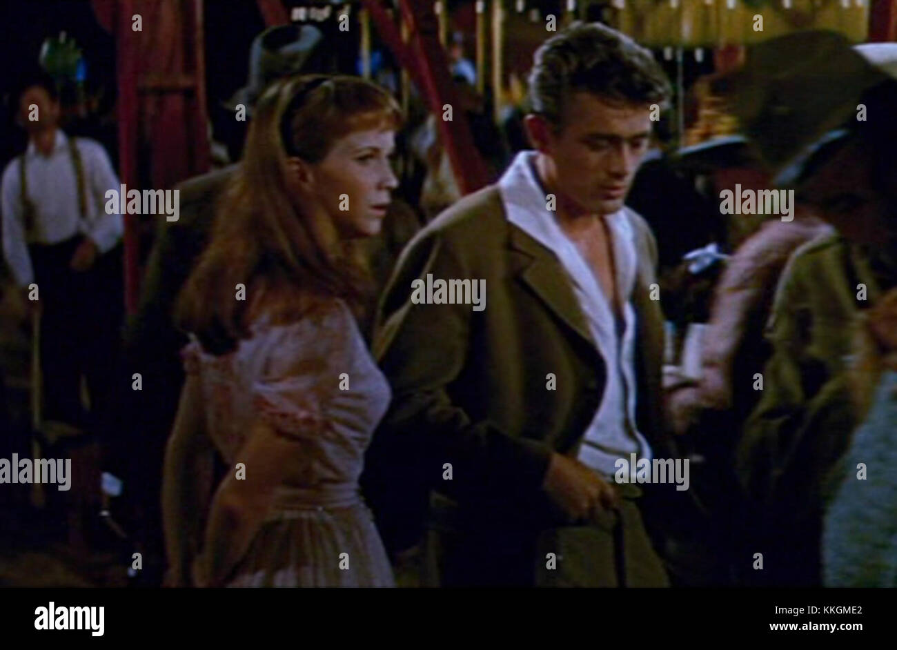 Julie Harris and James Dean in East of Eden trailer Stock Photo