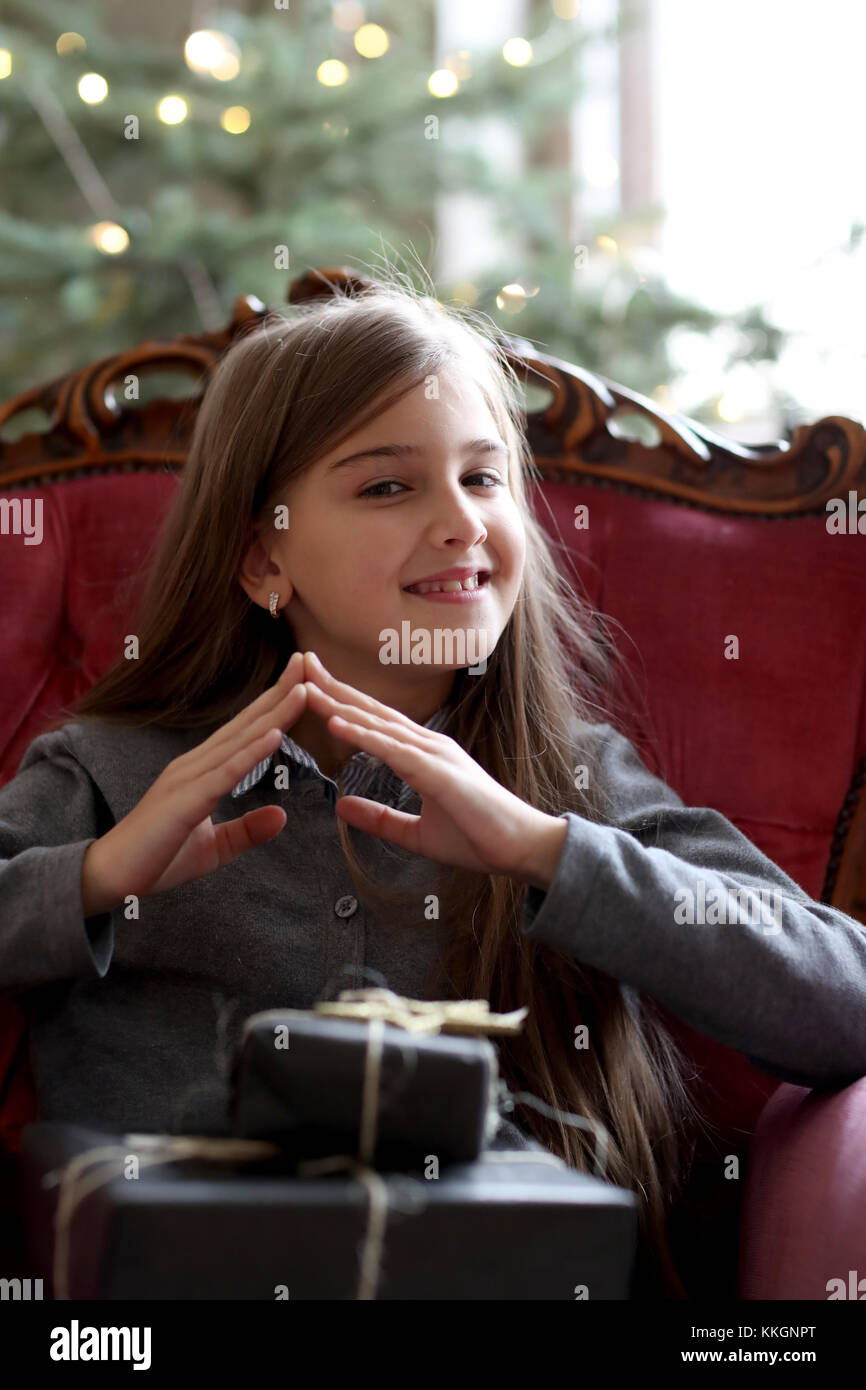 Celebration. People during Christmas Eve Stock Photo Alamy