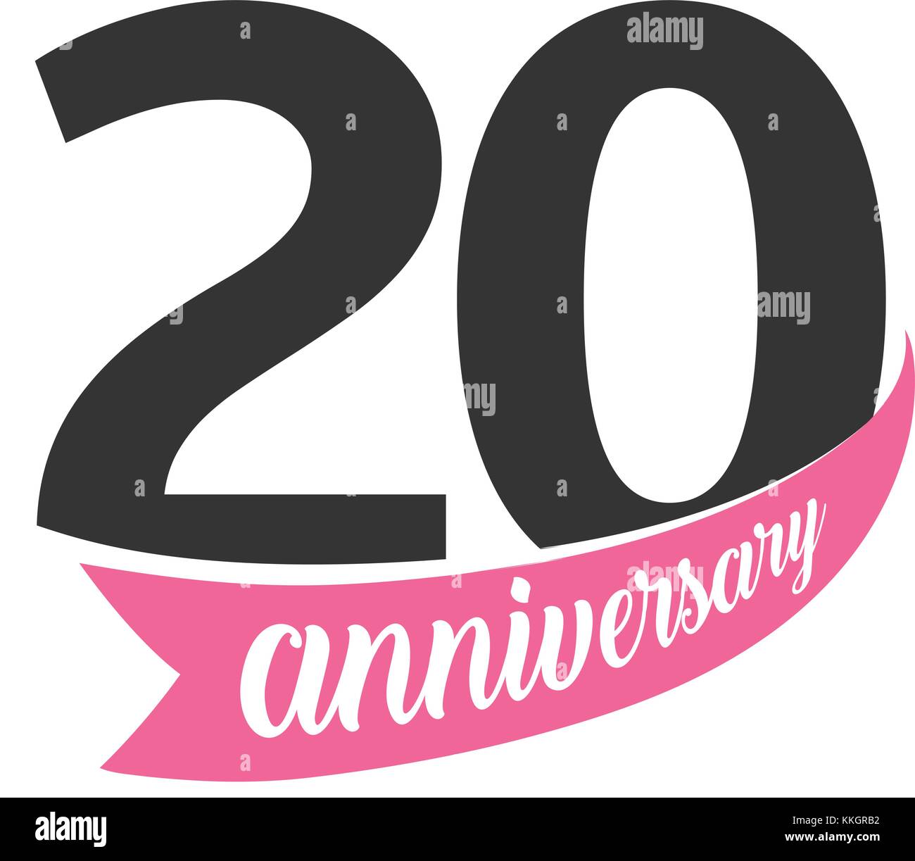 20th Sign Twentieth Anniversary vector logo. Number 20. Illustration for greeting ...