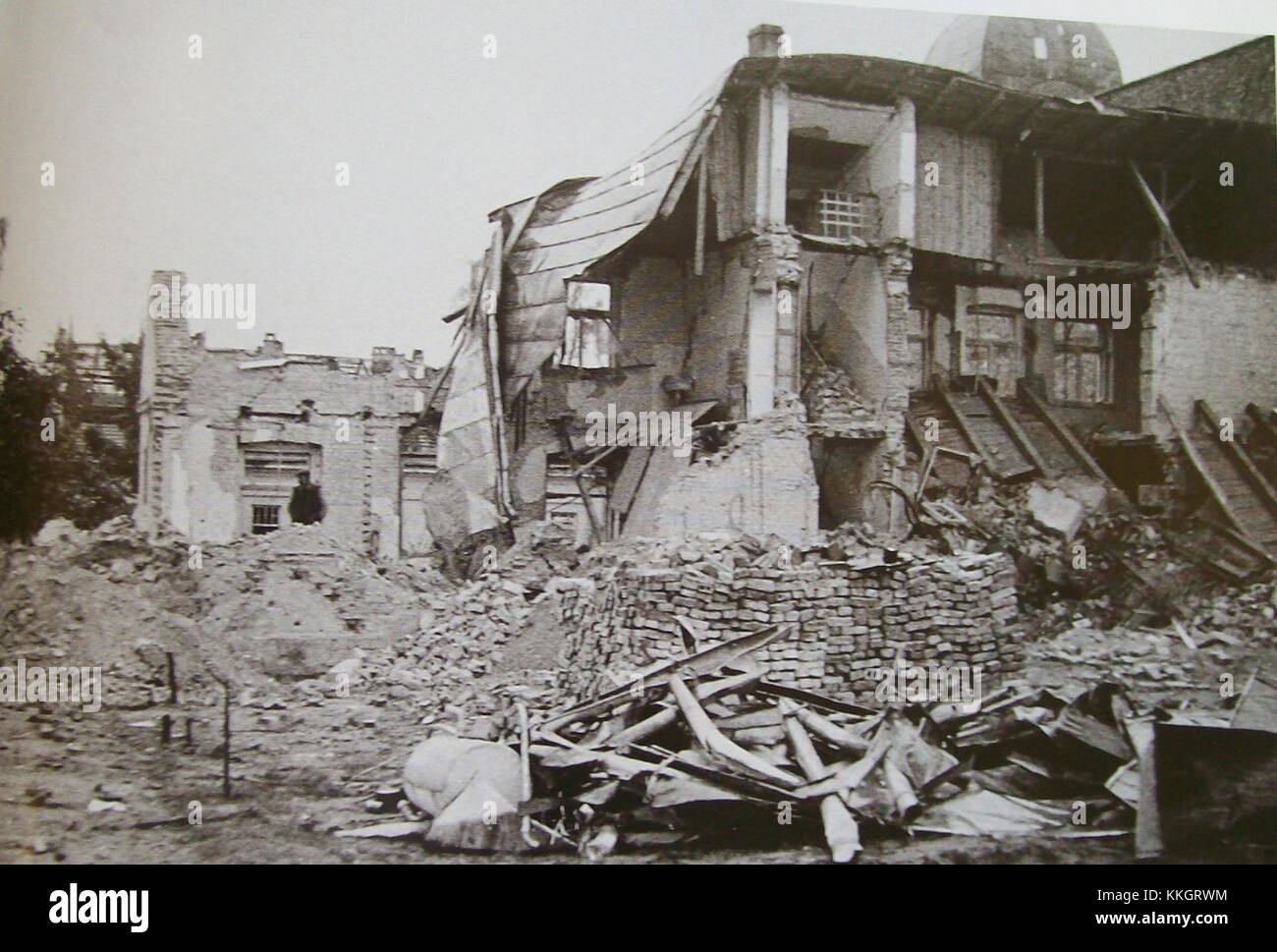 This photograph captures the destruction in Wieluń, Poland, after it ...