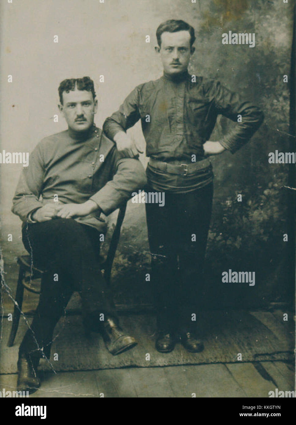 Mark Reizen with friend (about 1915) Stock Photo