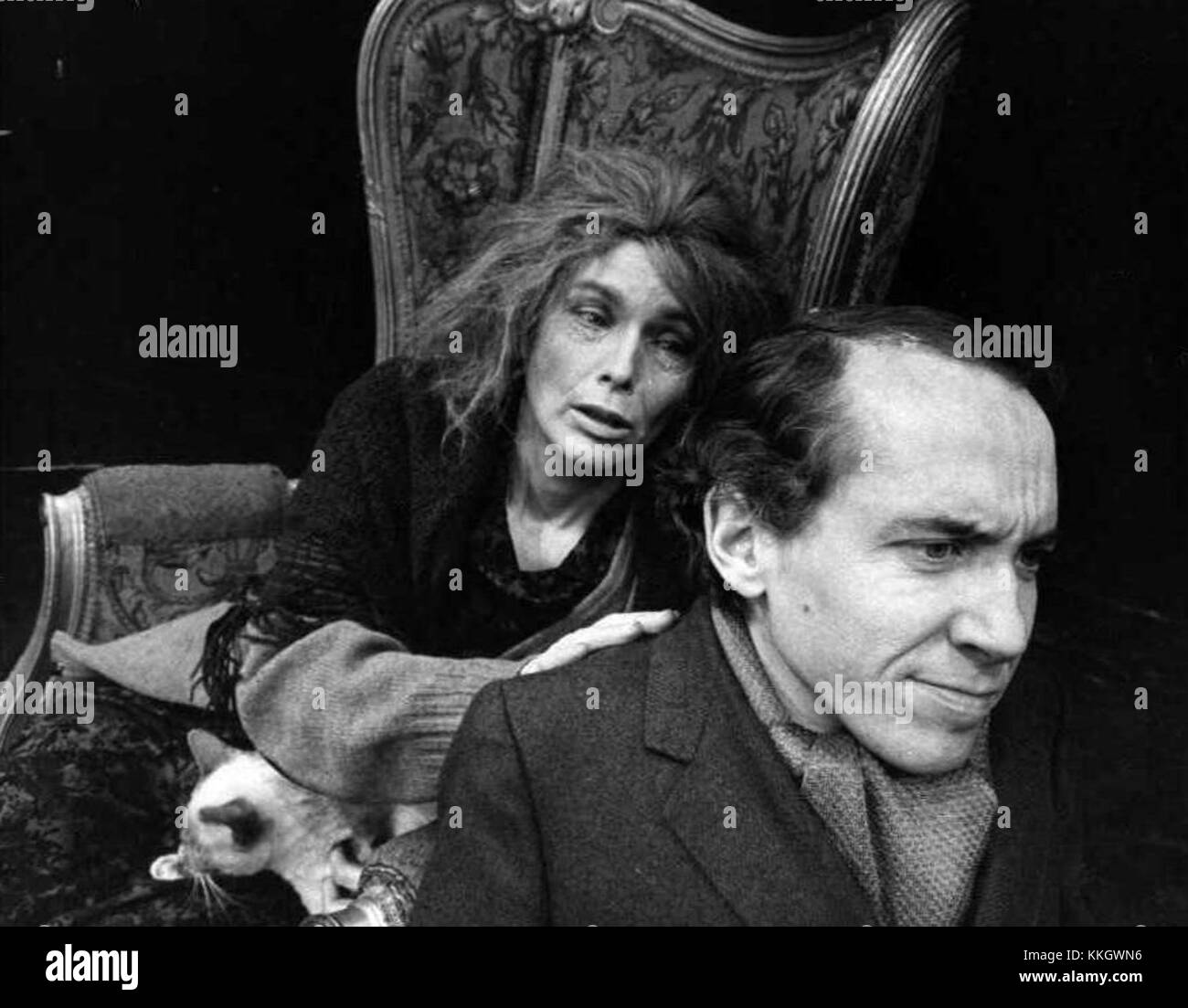 This photograph features Michael Dunn and Priscilla Pointer, two actors ...