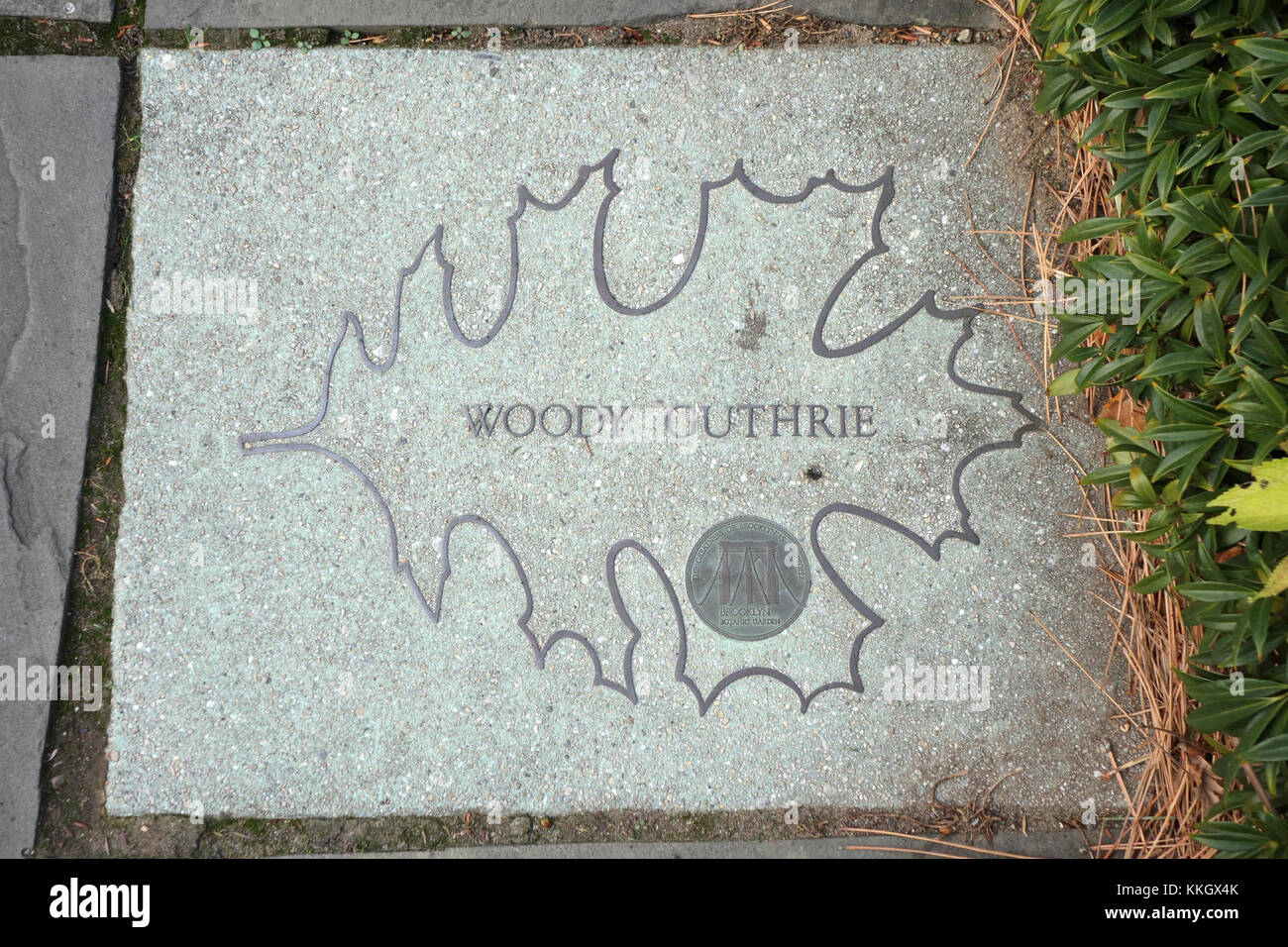 Woody Guthrie - Brooklyn Celebrity Path - DSC07915 Stock Photo