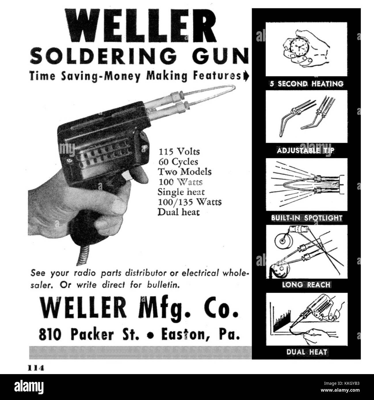 Weller Soldering Gun 1948 Stock Photo Alamy