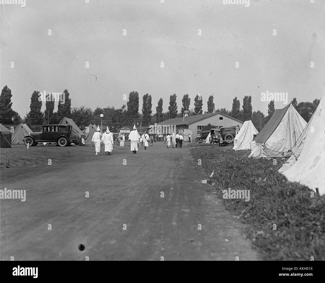 Klansmen at camp, 1925 Stock Photo
